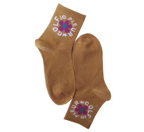 Кафяви пролетни дамски чорапи от мерсеризиран памук
