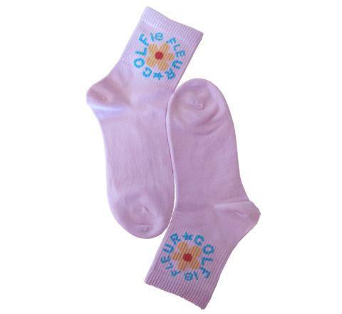 Розови пролетни дамски чорапи от мерсеризиран памук