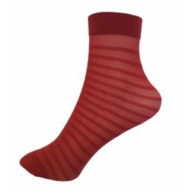 ДАМСКИ Фигурални чорапи 20 Den в бордо цвят на рингели