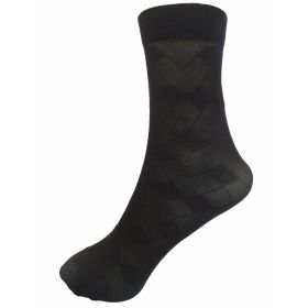 ДАМСКИ Къси фигурални чорапи 40 Den- черни с ромбоиди