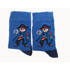 Детски Памучни Пенирани чорапи - тъмно сини пирати