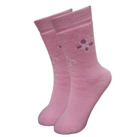 Дамски термо чорапи от пениран памук, розови