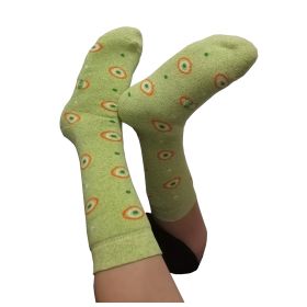 Детски термо чорапи от пениран памук, зелени